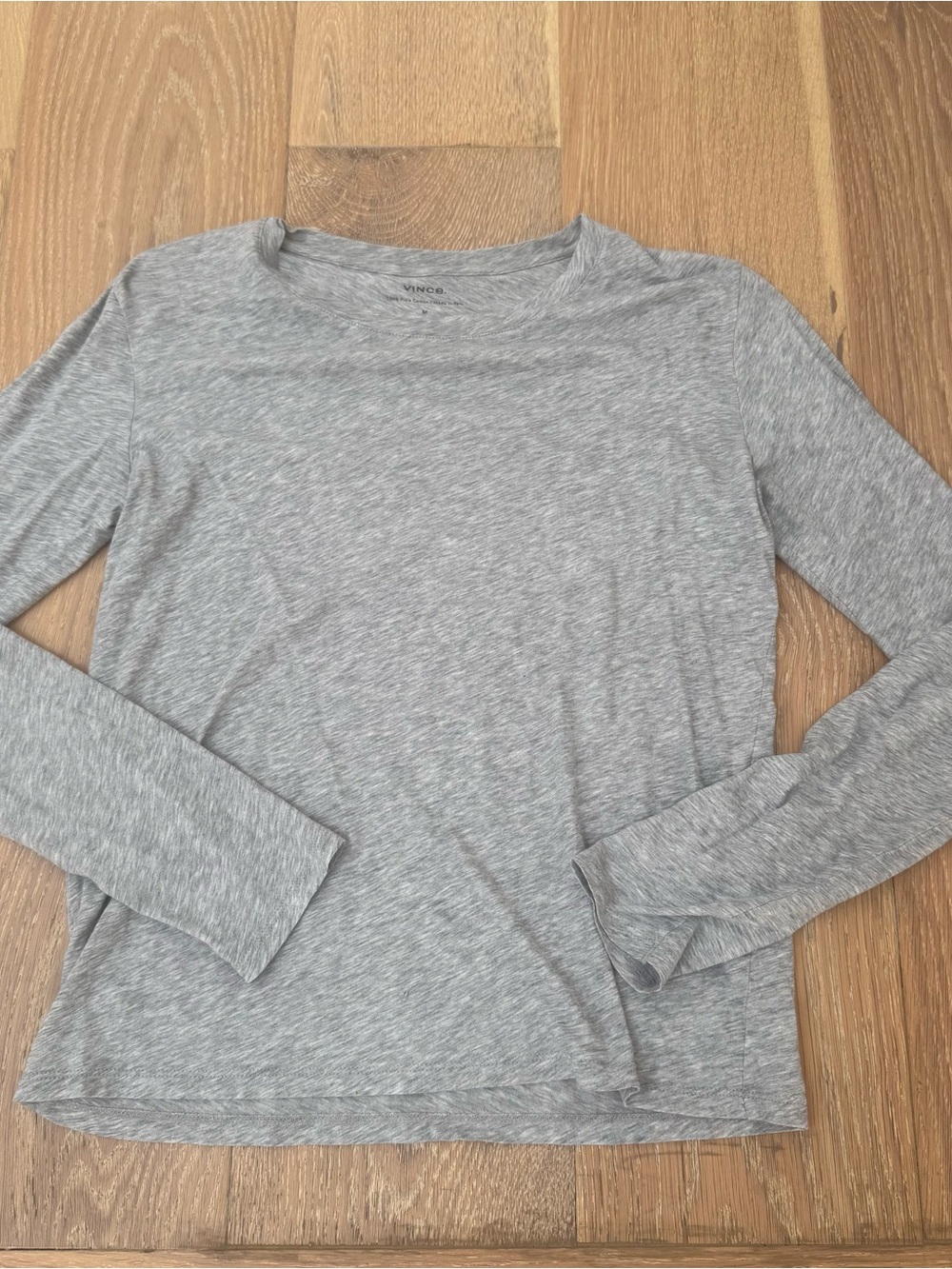 Vince Women's Long Sleeve Crewneck Top in Heather Gray
